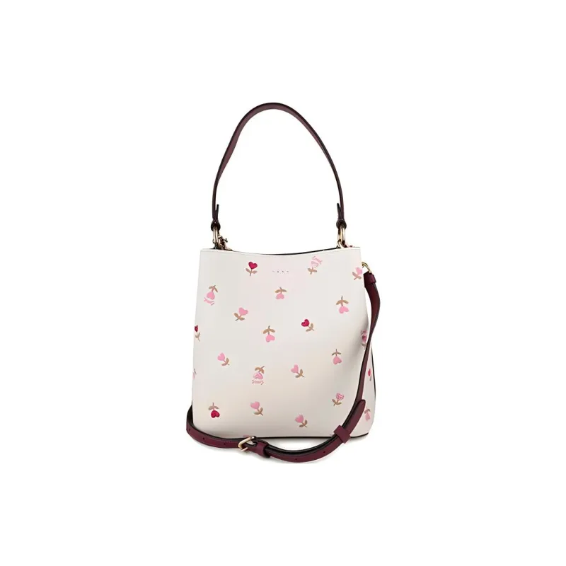 COACH Town Leather Bucket Bag Handbag Shoulder Bag Crossbody Bag Small Size Women's White-3