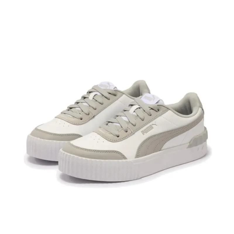 PUMA Carina Lift Anti Slip Wear Resistant Low Top Skateboard Shoes Women's White Gray-2