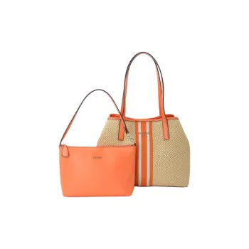 GUESS Polyester Tote Bag Shopping Bag Shoulder Bags Women's Orange