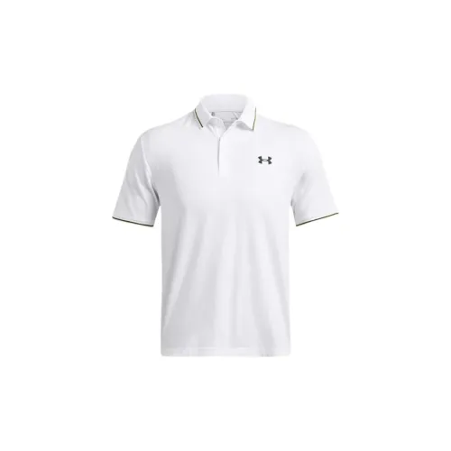 Under Armour Playoff 3.0 Polo Shirts Men White/Antique Green/Forest Green