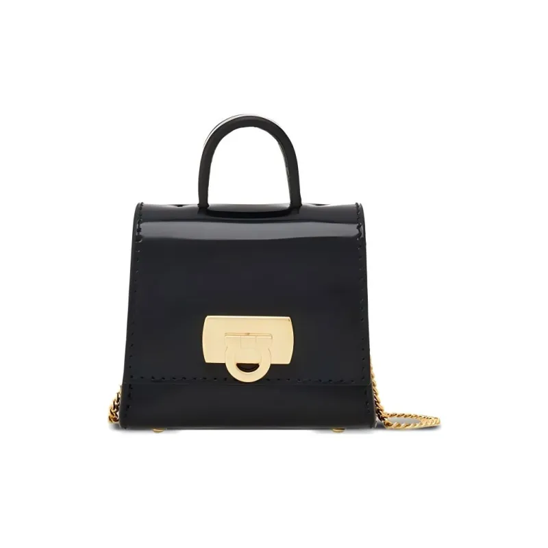 FERRAGAMO Calfskin One Shoulder Crossbody Earphone Cases Women's Black-0