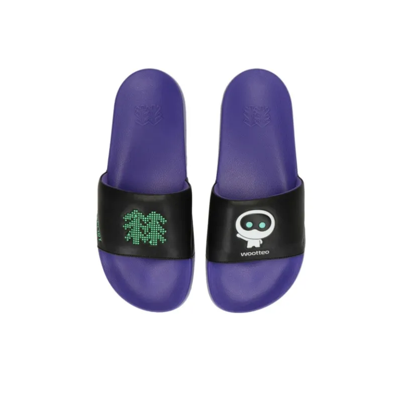KOLON SPORT Slip Resistant Abrasion Resistant Slide Slippers Women's Black Purple-3