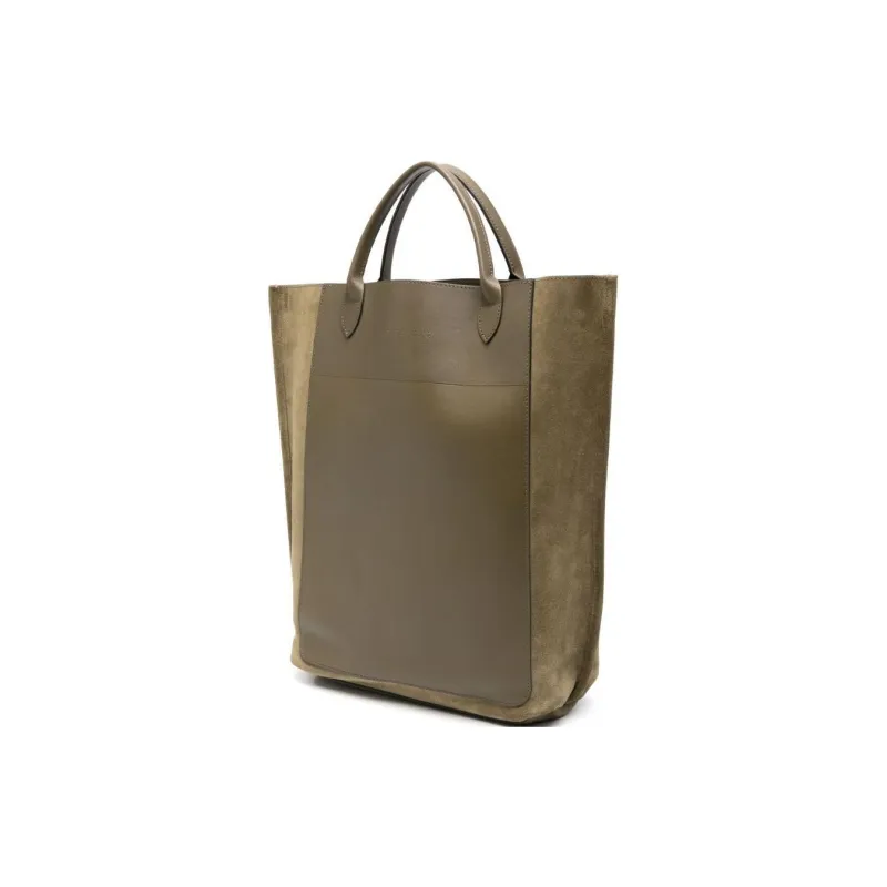 LONGCHAMP Lambskin Tote Bag Shopping Bag Handbag Medium Size Women's Khaki-1