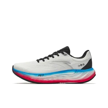 Anta Abrasion Resistant Low Top Long Distance Running Shoes Men's White Blue Red
