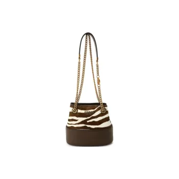 GUESS PU Bucket Bag Handbag Shoulder Bag Women's Zebra Print