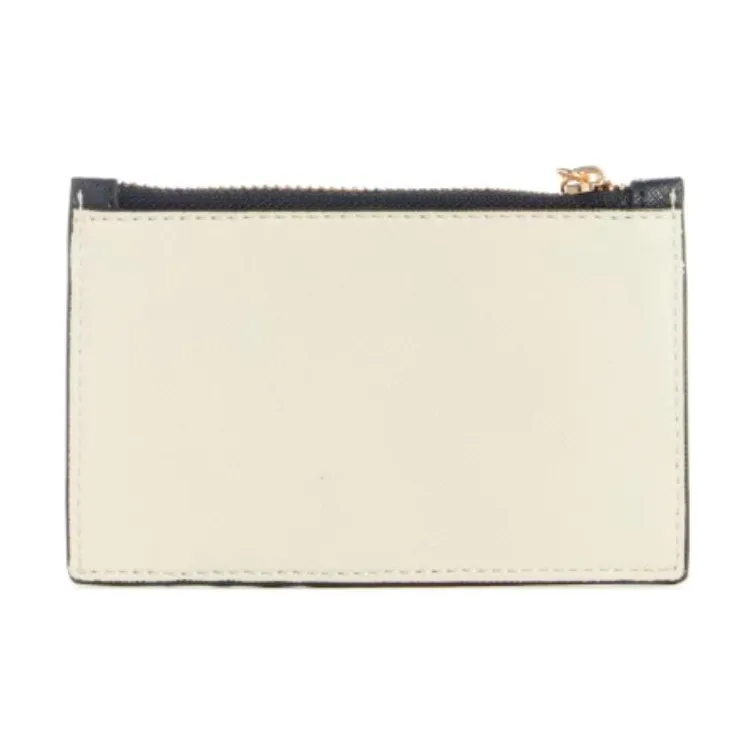 GUESS Artificial Leather Card Holder, Wallet Women's Gray White-1