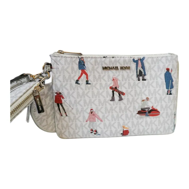 MICHAEL KORS MK Jet Set Leather Clutch Regular Women's White-2