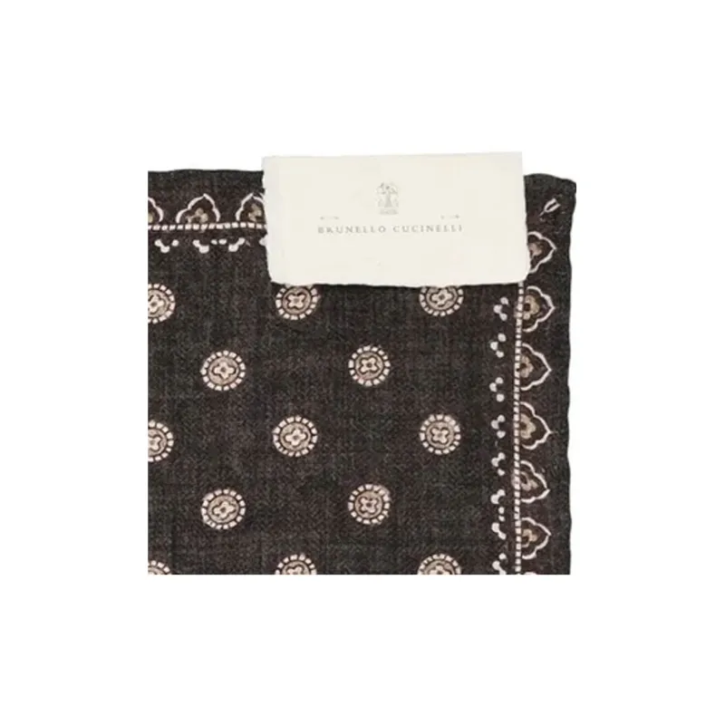 Brunello Cucinelli Geometric-Printed Finished Edge Pocket Square-2