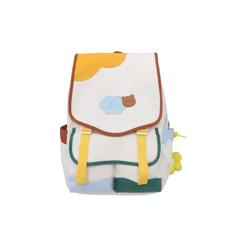 Kaka Tree Nylon Backpack Unisex White & Yellow/White & Pink/Pink & Purple/Black