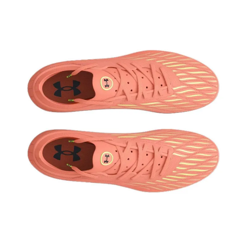 Under Armour FG Rubber Long Studs Slip Resistant Soccer Shoes Men's Flame Orange-3