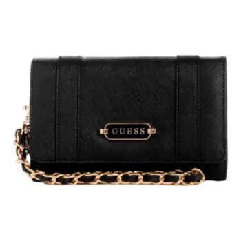 GUESS Artificial Leather Cell Phone Pouch Card Holder Wallet Women's Black