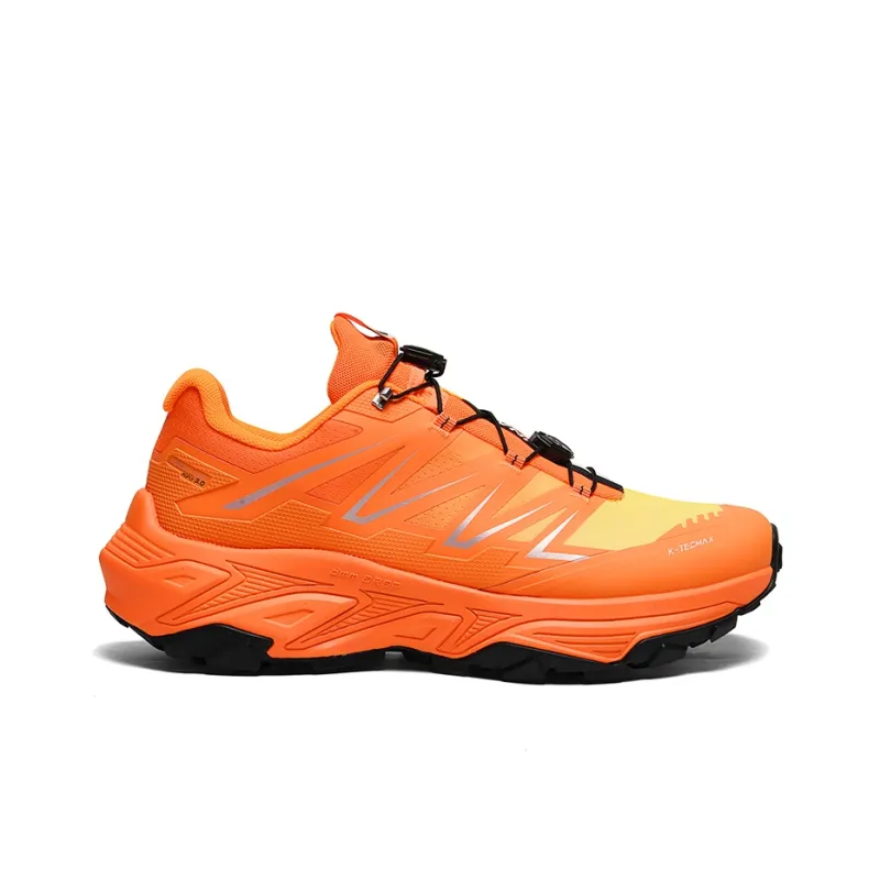 GLUNA Cushioning Anti-Slip Wear-Resistant Breathable Lightweight Grip Low-Top Hiking/Trekking Shoes Unisex Orange-1