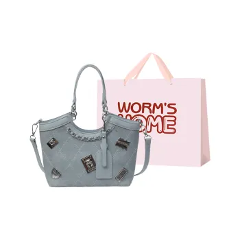 Worm's Home Denim One Shoulder Handbag Crossbody Bag Regular Women's Light Blue/Dark Blue/Pink