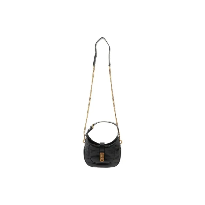 GUESS Synthetic Leather Hobo Man Handbag Mini Women's Black-1