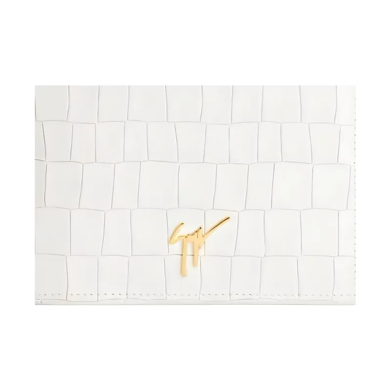 Giuseppe Zanotti/GZ Leather Leather Clip Wallet Men's Gray White-4
