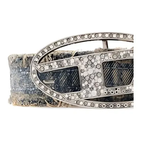 DIESEL B-1DR Embellished Raw-Cut Buckle Belt-2