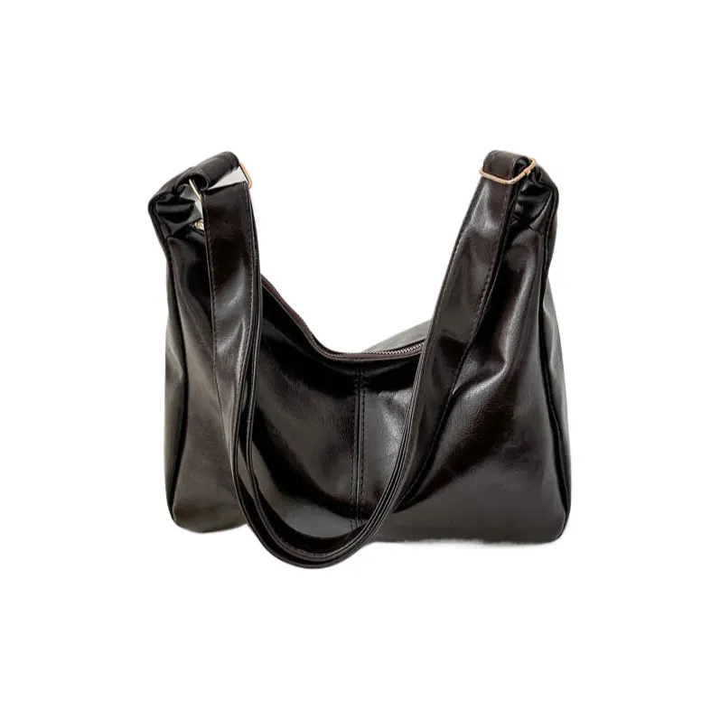 Ji Reminiscence Nylon Shoulder Bag Women's Black/Coffee/Dark Brown/Light Brown-0