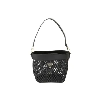 GUESS Polyester Bucket Bag Handbag Shoulder Bag Women's Black