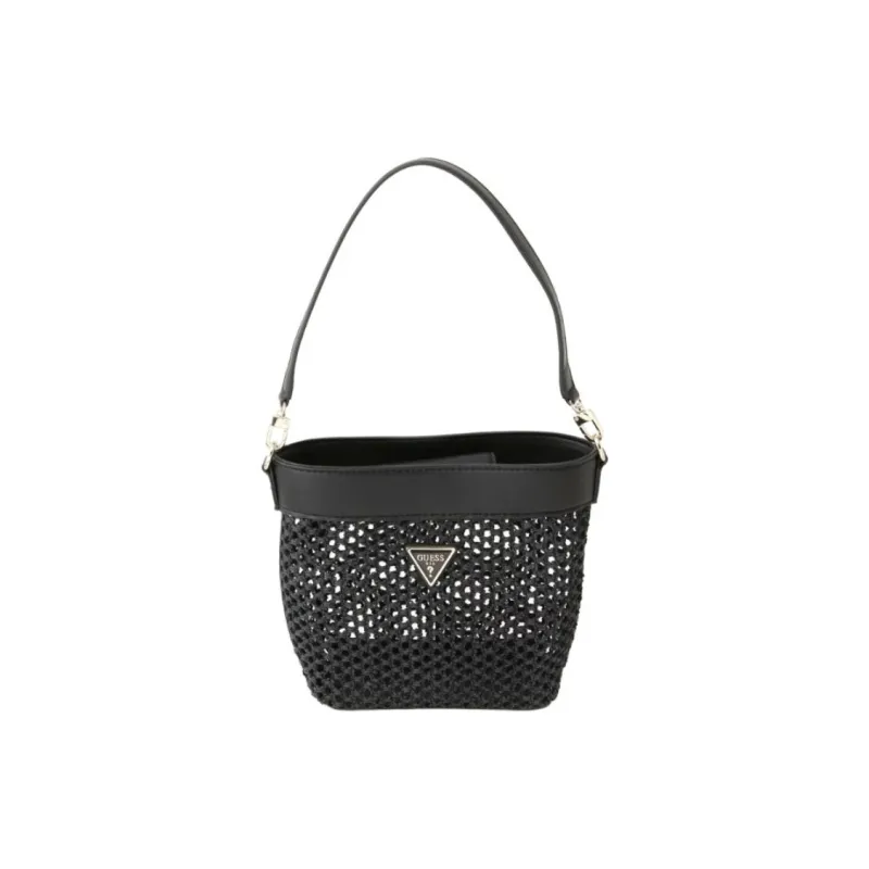 GUESS Polyester Bucket Bag Handbag Shoulder Bag Women's Black-0