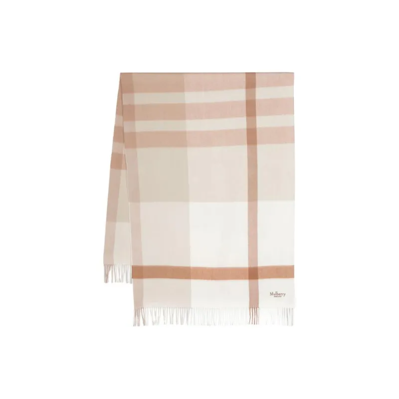Mulberry Logo-embroidered Check-print Scarf-0