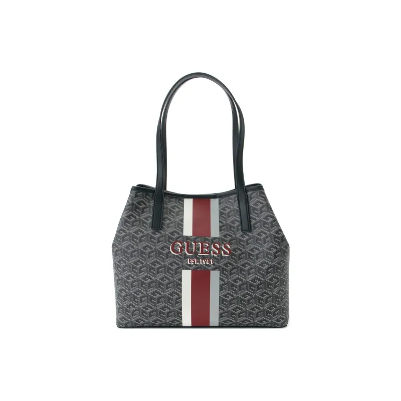 GUESS Polyurethane Tote Bag Shopping Bag Shoulder Bags Women's Charcoal Gray-0