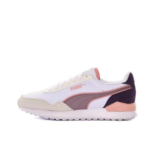 PUMA Casual Shoes Women's Low-Top Nappa White - Pink Purple - Coral Pink