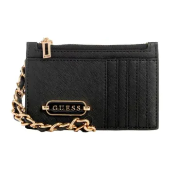 GUESS Artificial Leather Card Holder Wallet Women's Black