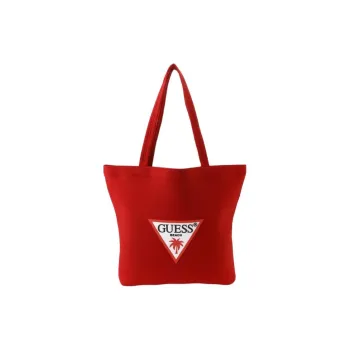 GUESS Nylon Tote Bag, Shopping Bag, Handbag Regular Women's Red