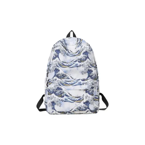 Kaka Tree Nylon Backpack Laptop Bag Backpack Unisex Black/White/Blue