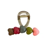 Tea Base Multicolor Heart 8cm Claw Clip