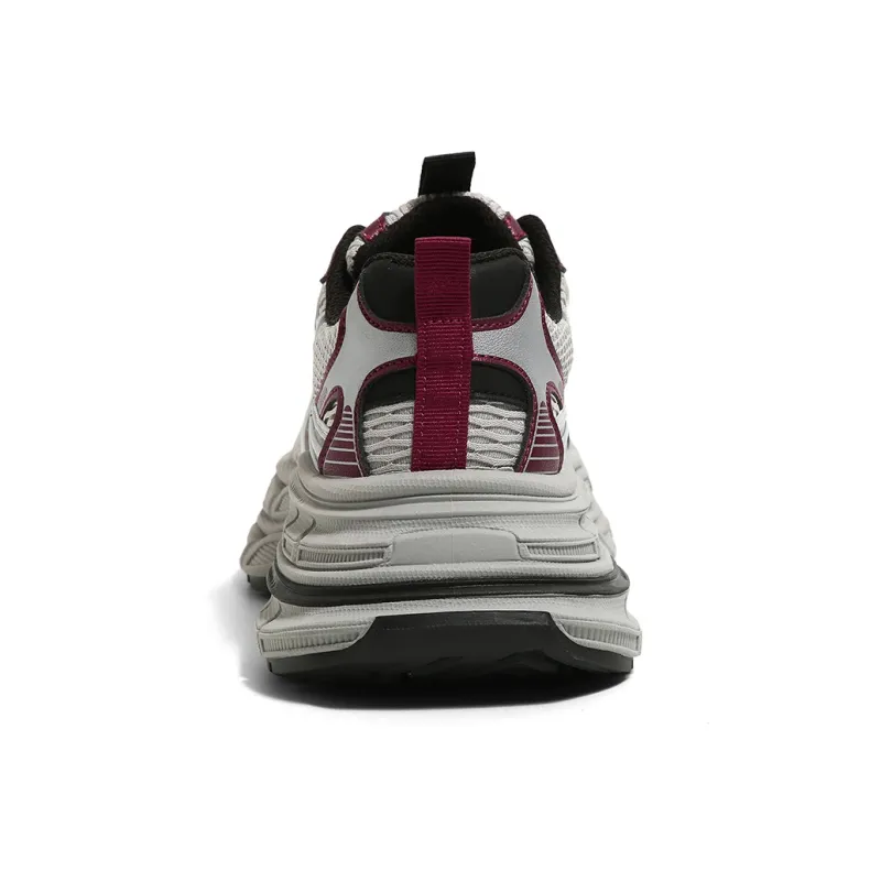 HUANQIU Low Top Chunky Sneakers Women's Burgundy-5
