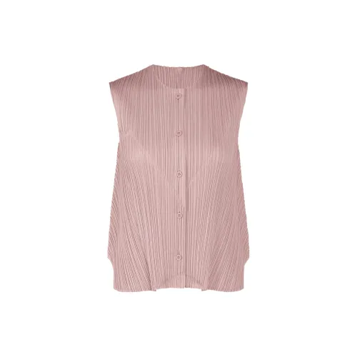 PLEATS PLEASE ISSEY MIYAKE Vests Women's Gray Pink