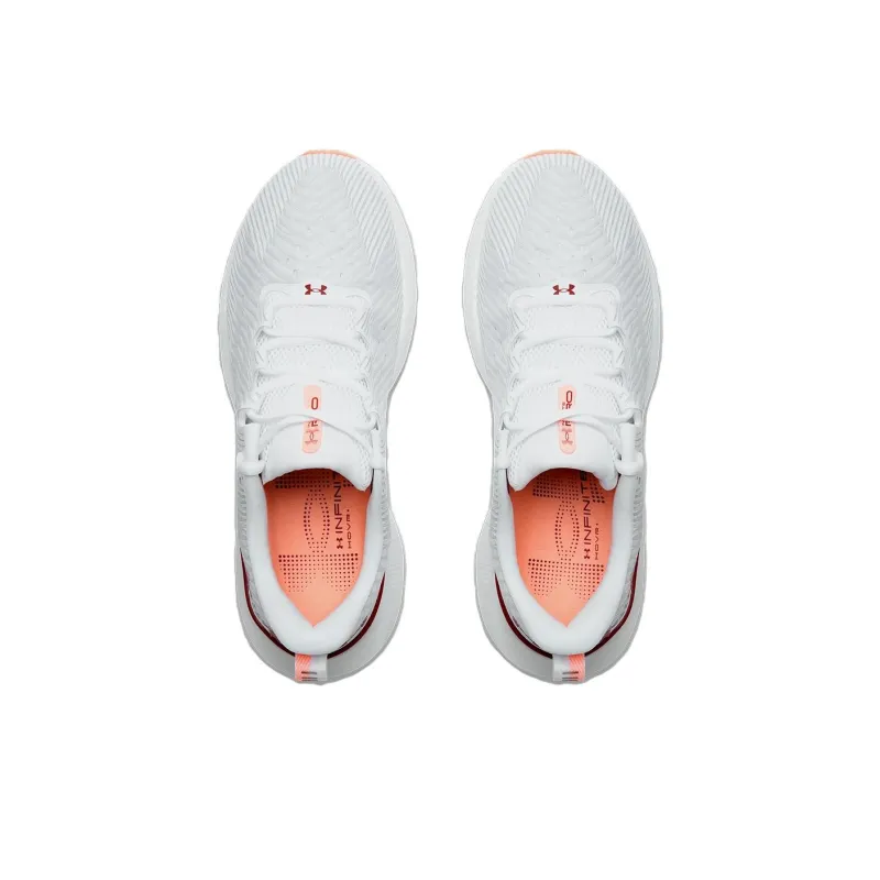 Under Armour Infinite Pro Slip Resistant Breathable Low Top Running Shoes Men's White Orange-3
