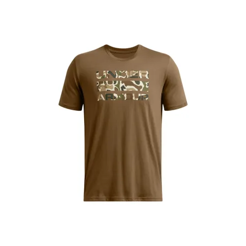 Under Armour Stacked Fill T-Shirts Men Camel