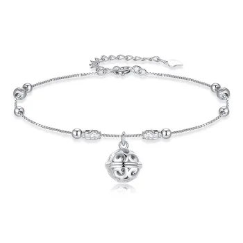 Heart Grass S925 Silver Anklets Women's