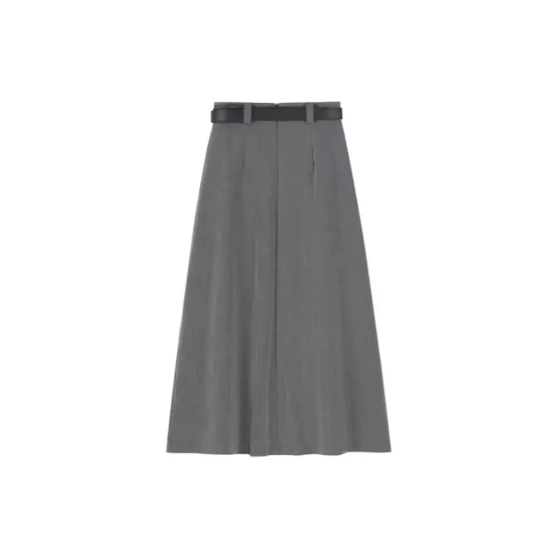 Pa33word Casual Long Skirt Women's Gray-1