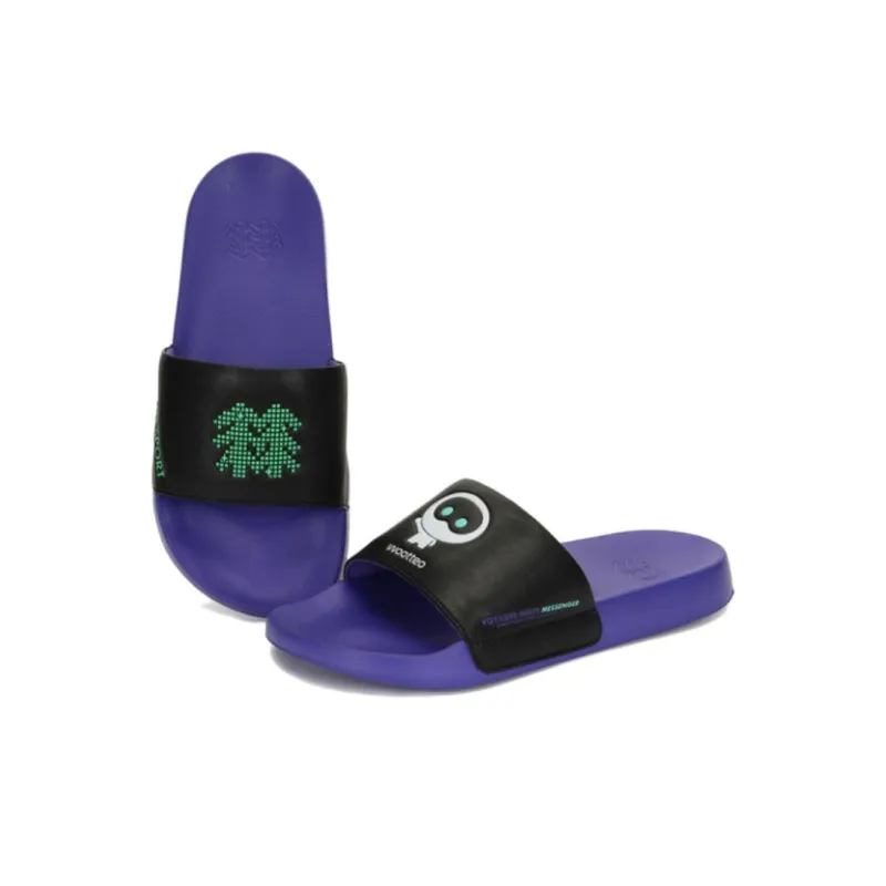 KOLON SPORT Slip Resistant Abrasion Resistant Slide Slippers Women's Black Purple-2