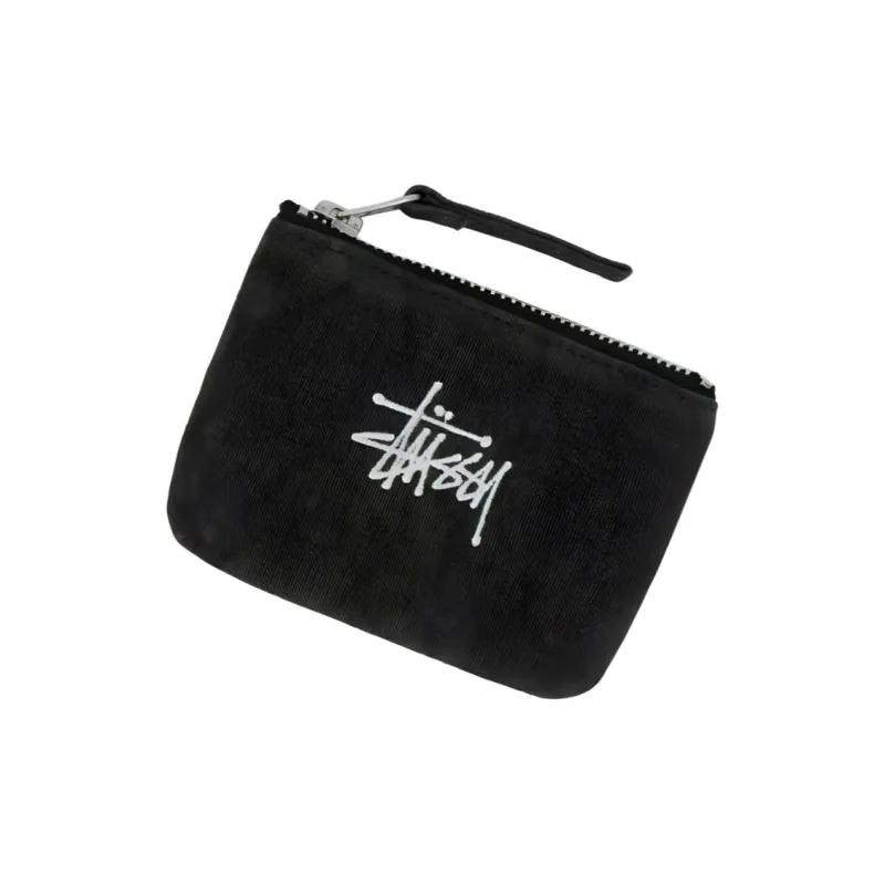 Stussy Cotton Canvas Canvas Bag Coin Purse Wallet Regular Unisex Black-2
