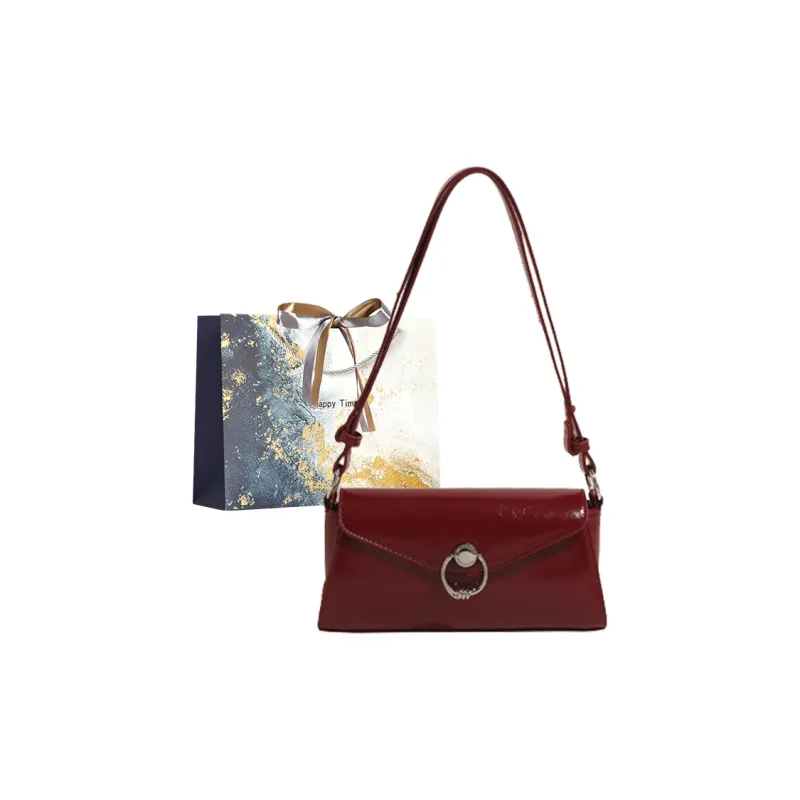 Iman's House PU Shoulder Bag Women's Silver/Ecru/Red/Black-10