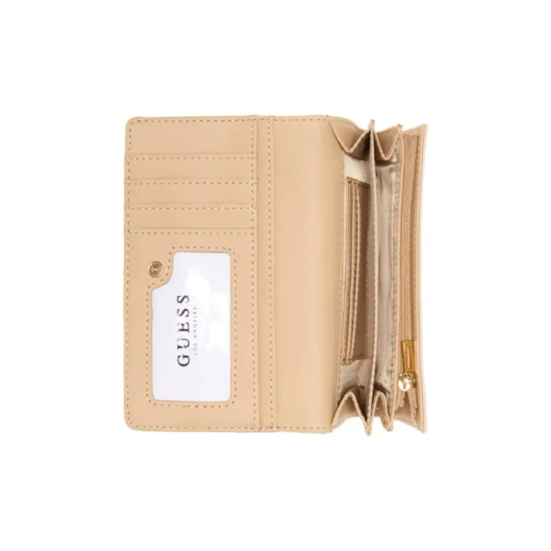 GUESS Artificial Leather Cell Phone Pouch Wallet Card Holder Women's Gray White-2