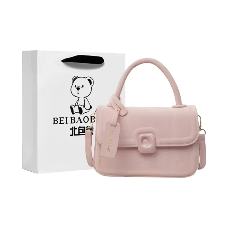 North Pack PU Handbag Small Square Bag Crossbody Bag Regular Women's Ecru/Black/Pink/Blue-14