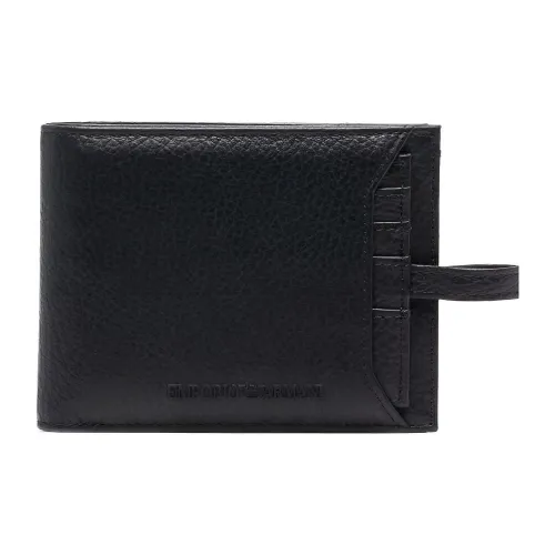 EMPORIO ARMANI Calfskin Card Holder, Wallet Men's Black