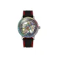 Silver Case Black Dial Red Silicone Strap