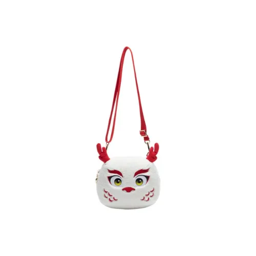 Anta Plush Cloth Shoulder Bag, Crossbody Bag Regular Unisex Papyrus White