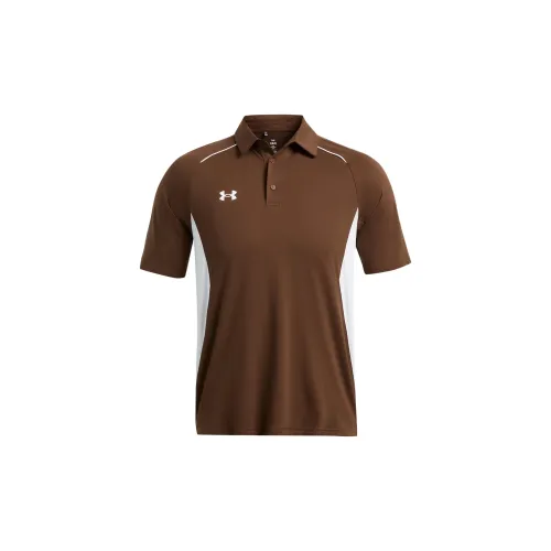 Under Armour Title Polo Shirts Men Cleveland Brown