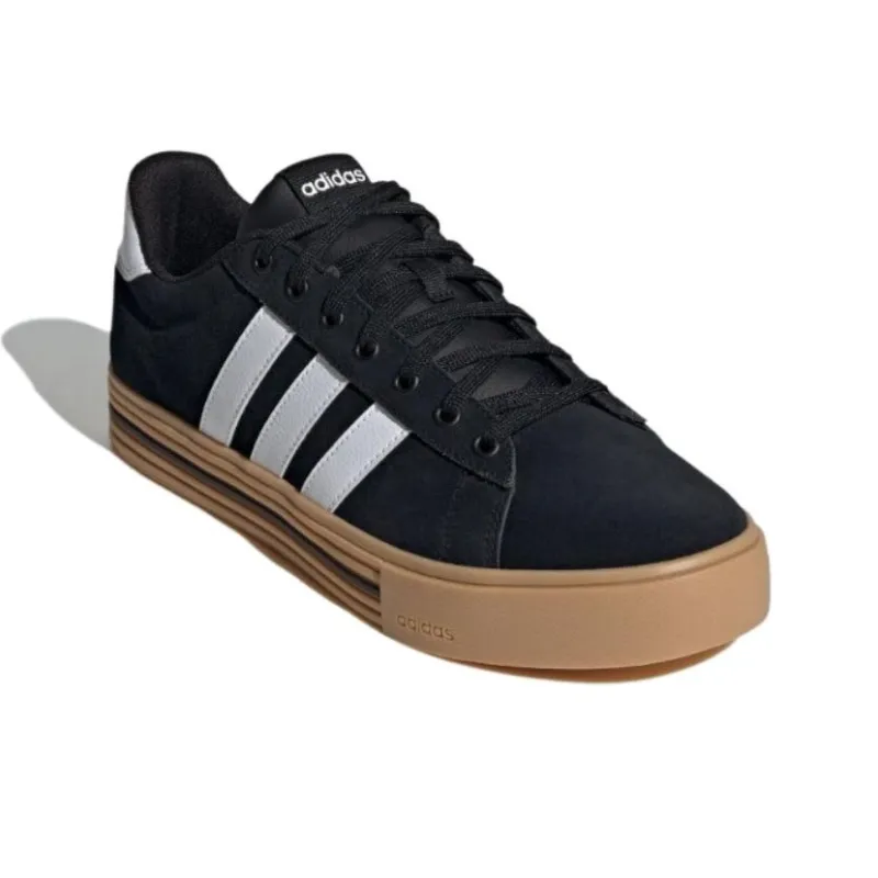 Adidas Daily 4.0 Anti Slip Wear Resistant Low Top Skateboard Shoes Unisex Black White Yellow-1