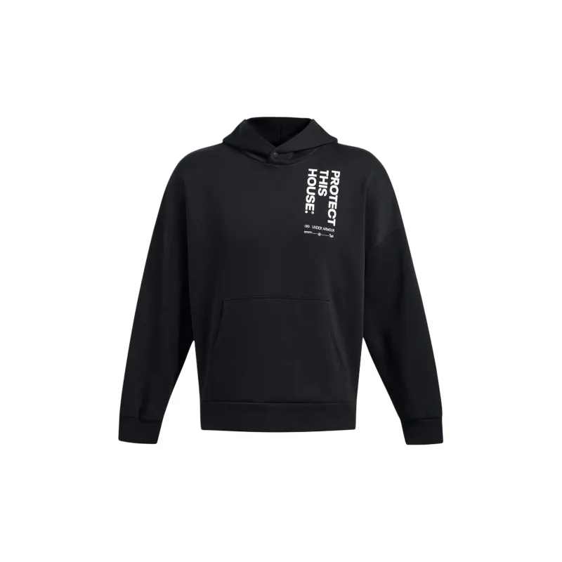 Under Armour Icon Fleece Hoodie Oversized PTH Hoodie Sweatshirt Men's Black-1