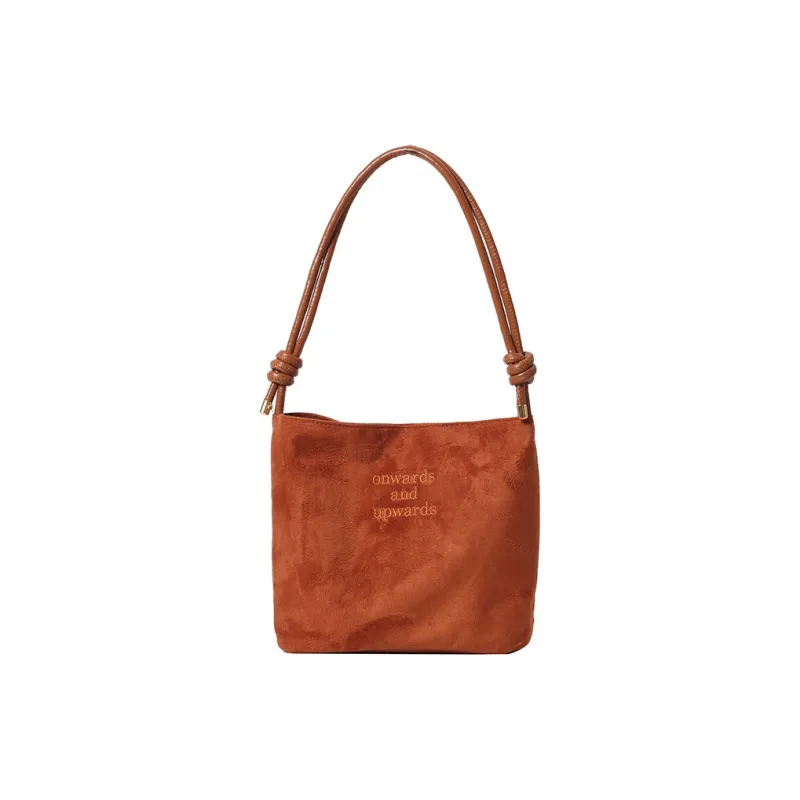 Ji Reminiscence Buckskin Velvet Shoulder Bag Regular Women's Black/Khaki/Brown/Green/Burgundy Brown-8