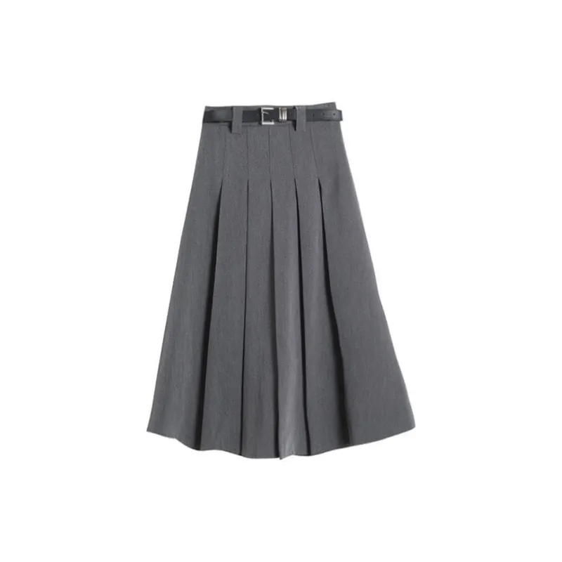 Pa33word Casual Long Skirt Women's Gray-0