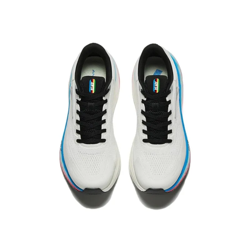 Anta Travel Step Slip Resistant Low Top Running Shoes Women's White Blue Red-2